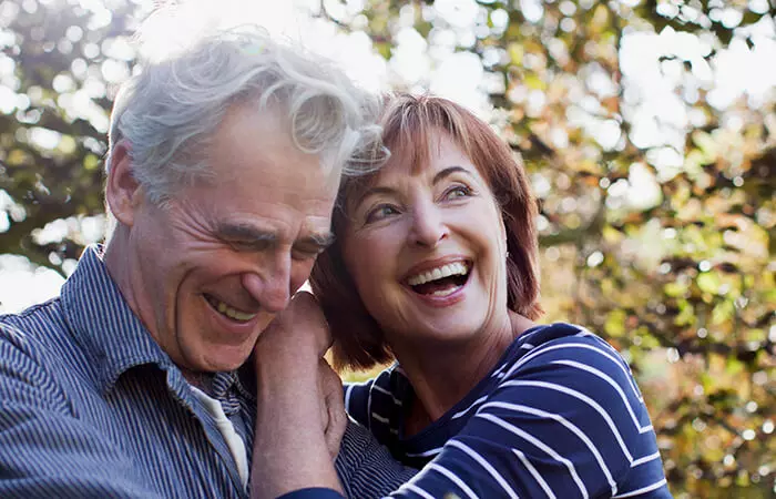 Couple smiling